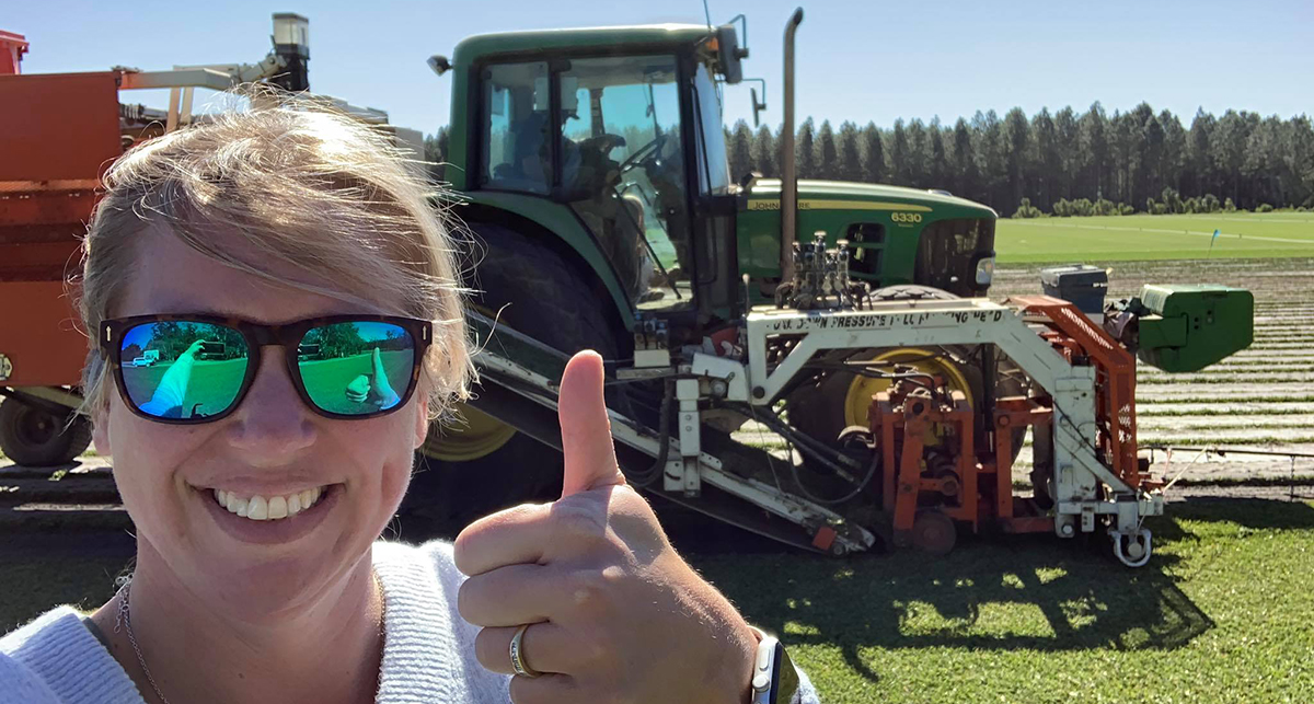 Amanda Smyth on her farm at Wild Horse Turf