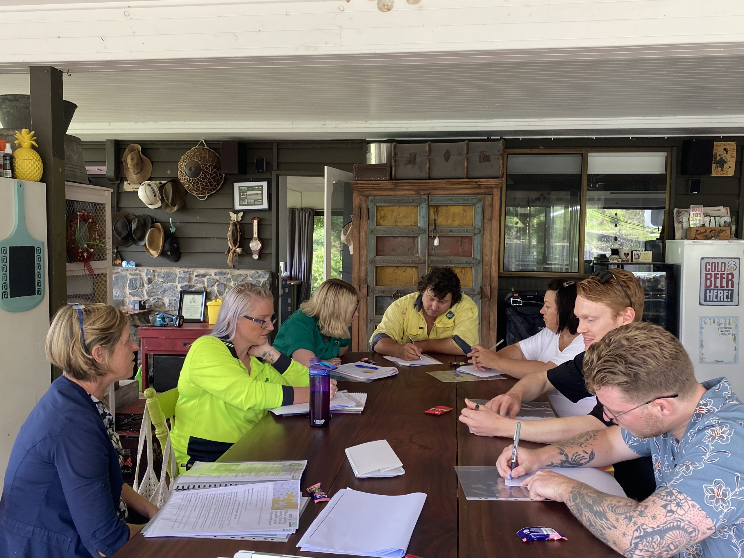 Mandy Johnson completing phone sales training with southeast QLD growers