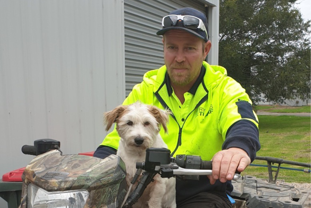 Reg Ryan on motorbike