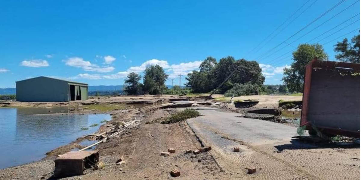 Flood damage at Windsor NSW's turf farms 2021